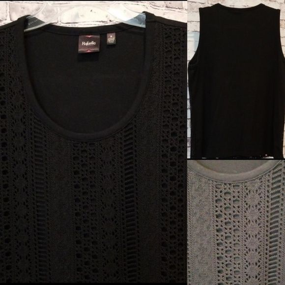 Rafaella Tops - Rafaella Knit Front Tank Black
